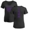 Women's De'Aaron Fox One Color Backer Slim-Fit V-Neck T-Shirt - Black