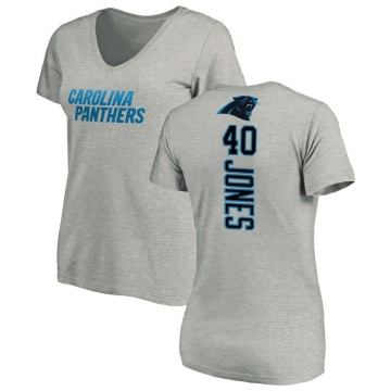 Women's Deion Jones Backer V-Neck T-Shirt - Ash