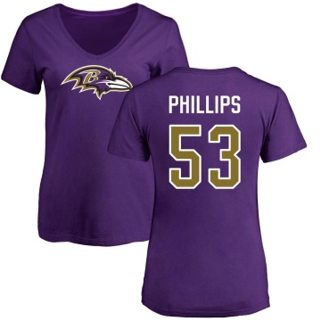 Women's Del'Shawn Phillips Name & Number Slim Fit T-Shirt - Purple