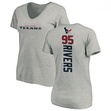 Women's Derek Rivers Backer V-Neck T-Shirt - Ash