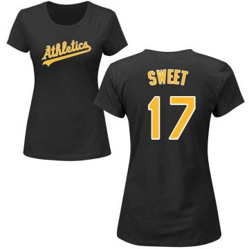 Women's Devin Sweet Name & Number T-Shirt - Black