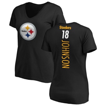 Women's Diontae Johnson Backer Slim Fit T-Shirt - Black