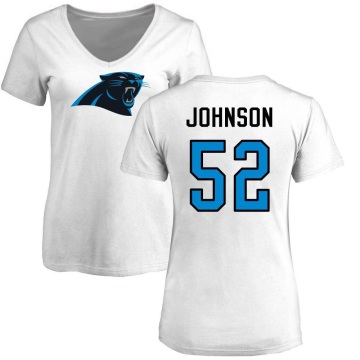 Women's DJ Johnson Name & Number Slim Fit T-Shirt - White