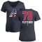Women's Dominic Fletcher Name and Number Banner Wave V-Neck T-Shirt - Navy