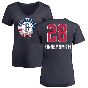 Women's Dorian Finney-Smith Name and Number Banner Wave V-Neck T-Shirt - Navy