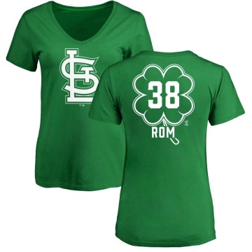 Women's Drew Rom Dubliner Name & Number V-Neck T-ShirtKelly - Green