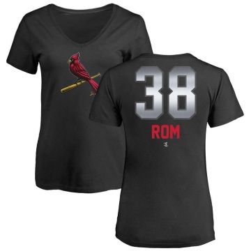 Women's Drew Rom Midnight Mascot V-Neck T-Shirt - Black