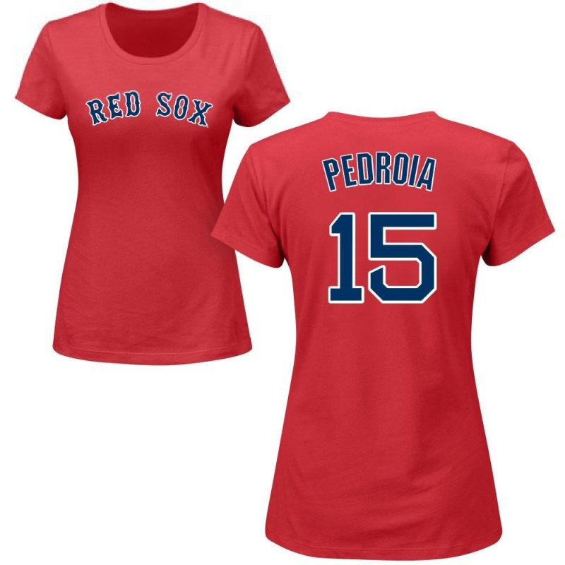 Women's Dustin Pedroia Name & Number T-Shirt - Red - Tshirtsedge