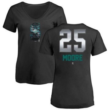 Women's Dylan Moore Midnight Mascot V-Neck T-Shirt - Black