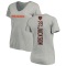 Women's Eddie Jackson Backer V-Neck T-Shirt - Ash