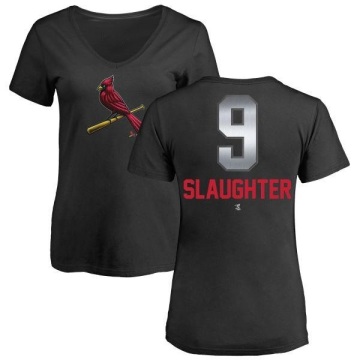 Women's Enos Slaughter Dubliner Name & Number V-Neck T-ShirtKelly - Green -  Tshirtsedge