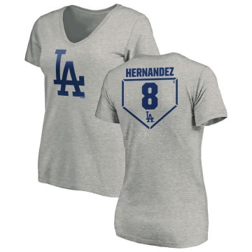 Women's Enrique Hernandez RBI Slim Fit V-Neck T-Shirt - Heathered Gray