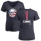 Women's Eric Comrie Name and Number Banner Wave V-Neck T-Shirt - Navy