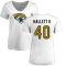 Women's Erick Hallett II Name & Number Slim Fit T-Shirt - White