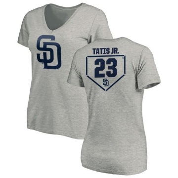 Women's Fernando Tatis Jr. RBI Slim Fit V-Neck T-Shirt - Heathered Gray