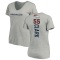 Women's Frank Clark Backer V-Neck T-Shirt - Ash