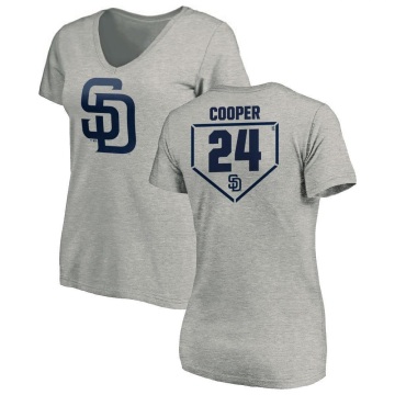 Women's Garrett Cooper RBI Slim Fit V-Neck T-Shirt - Heathered Gray