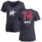 Women's Gavin White Name and Number Banner Wave V-Neck T-Shirt - Navy