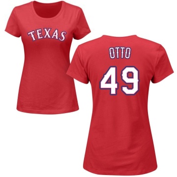 Women's Glenn Otto Name & Number T-Shirt - Red