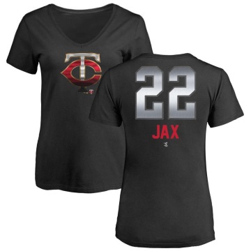 Women's Griffin Jax Midnight Mascot V-Neck T-Shirt - Black