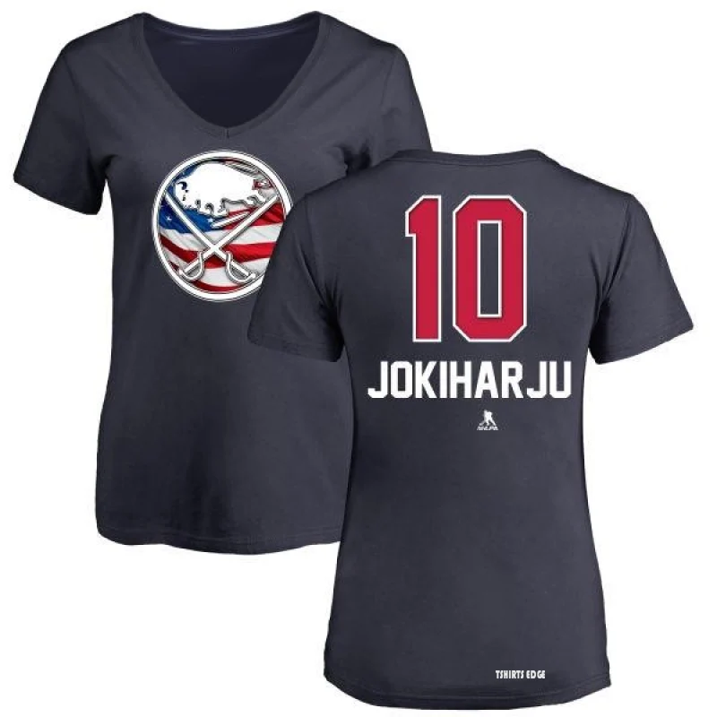 Henri Jokiharju Name and Number Banner Wave T-Shirt - Navy