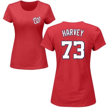 Women's Hunter Harvey Name & Number T-Shirt - Red