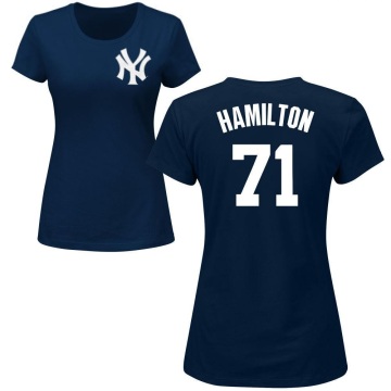 Women's Ian Hamilton Name & Number T-Shirt - Navy