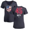 Women's Jacob Doty Name and Number Banner Wave V-Neck T-Shirt - Navy