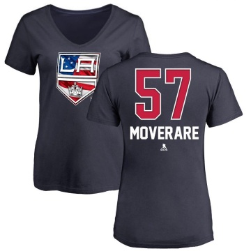 Women's Jacob Moverare Name and Number Banner Wave V-Neck T-Shirt - Navy