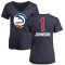 Women's Jalen Johnson Name and Number Banner Wave V-Neck T-Shirt - Navy