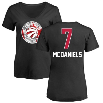 Women's Jalen McDaniels Name and Number Banner Wave V-Neck T-Shirt - Black
