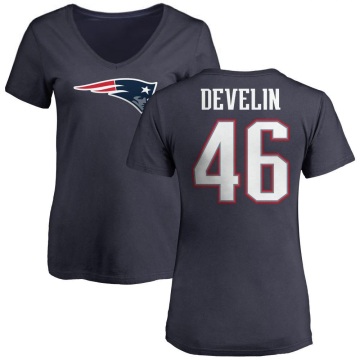 Women's James Develin Name & Number T-Shirt - Navy