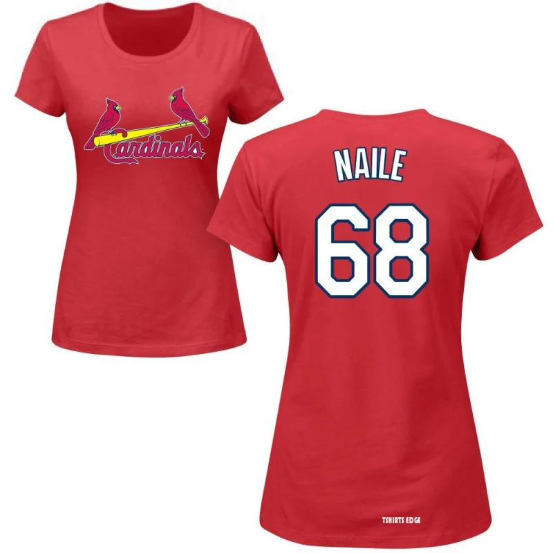Women's James Naile Name & Number T-Shirt - Red - Tshirtsedge