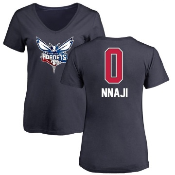 Women's James Nnaji Name and Number Banner Wave V-Neck T-Shirt - Navy