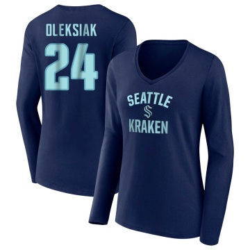 Women's Jamie Oleksiak Name & Number Victory Arch T-Shirt - Navy