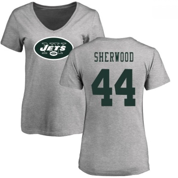 Women's Jamien Sherwood Name & Number Slim Fit T-Shirt - Ash