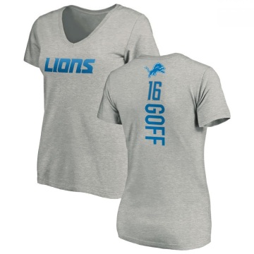 Women's Jared Goff Backer V-Neck T-Shirt - Ash