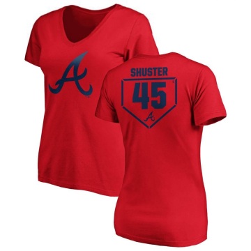 Women's Jared Shuster RBI Slim Fit V-Neck T-Shirt - Red