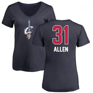 Women's Jarrett Allen Name and Number Banner Wave V-Neck T-Shirt - Navy
