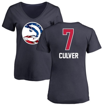 Women's Jarrett Culver Name and Number Banner Wave V-Neck T-Shirt - Navy