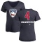 Women's Jay Bouwmeester Name and Number Banner Wave V-Neck T-Shirt - Navy