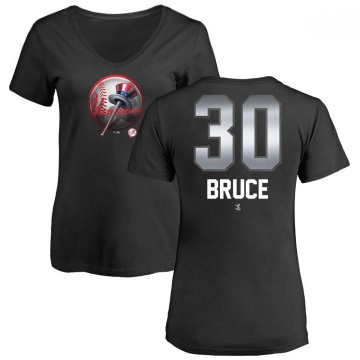 Women's Jay Bruce Midnight Mascot V-Neck T-Shirt - Black