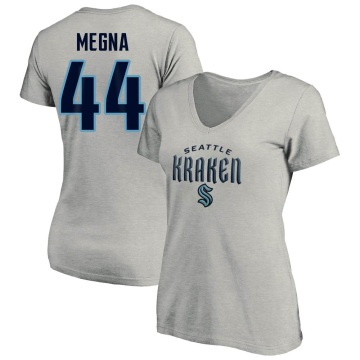 Women's Jaycob Megna Name & Number Lockup T-Shirt - Gray