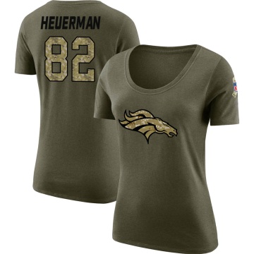 Women's Jeff Heuerman Legend Salute to Service Scoop Neck T-Shirt - Olive