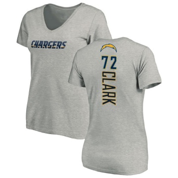 Women's Jerrod Clark Name & Number Slim Fit V-Neck T-ShirtHeather - Gray