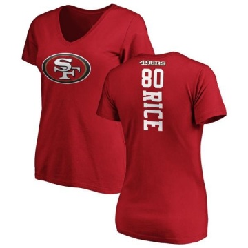 Women's Jerry Rice Backer Slim Fit T-Shirt - Red
