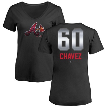 Women's Jesse Chavez Midnight Mascot V-Neck T-Shirt - Black