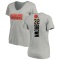 Women's Jim Brown Backer V-Neck T-Shirt - Ash