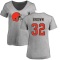 Women's Jim Brown Name & Number Slim Fit T-Shirt - Ash