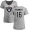 Women's Jim Plunkett Name & Number Slim Fit T-Shirt - Ash
